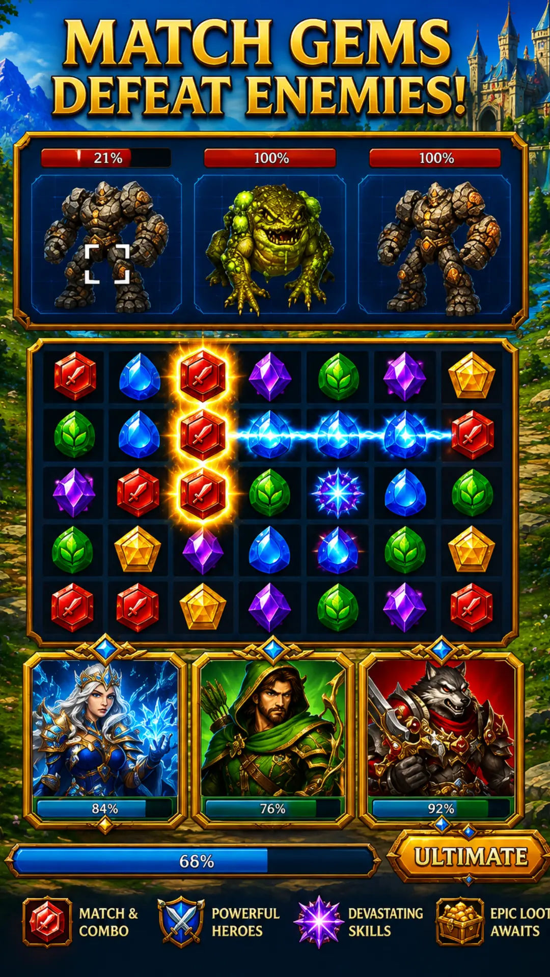 Gems Magic Battle Board